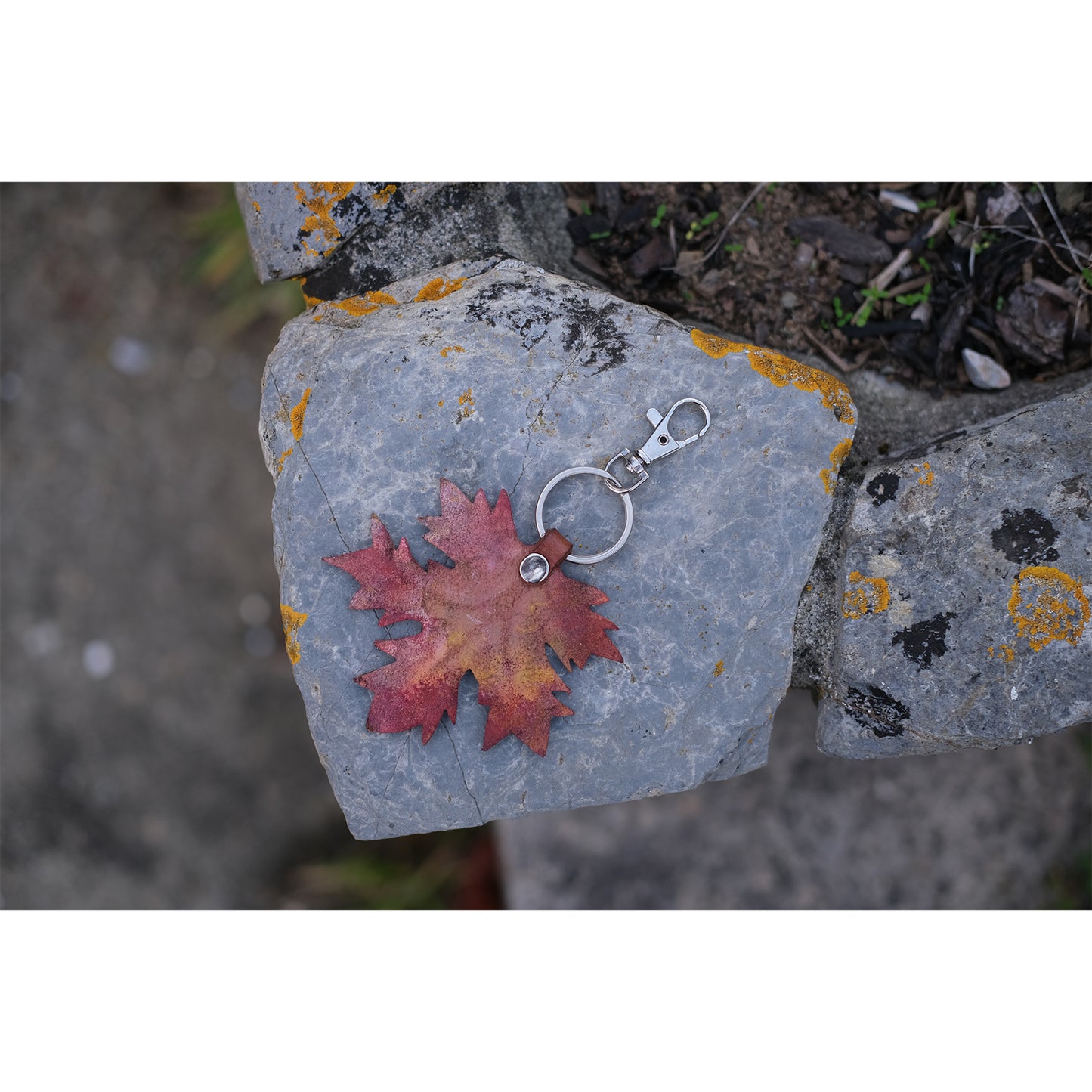 Handmade Leather Keyrings & Bag Charms - Unique Leaf Designs in the UK