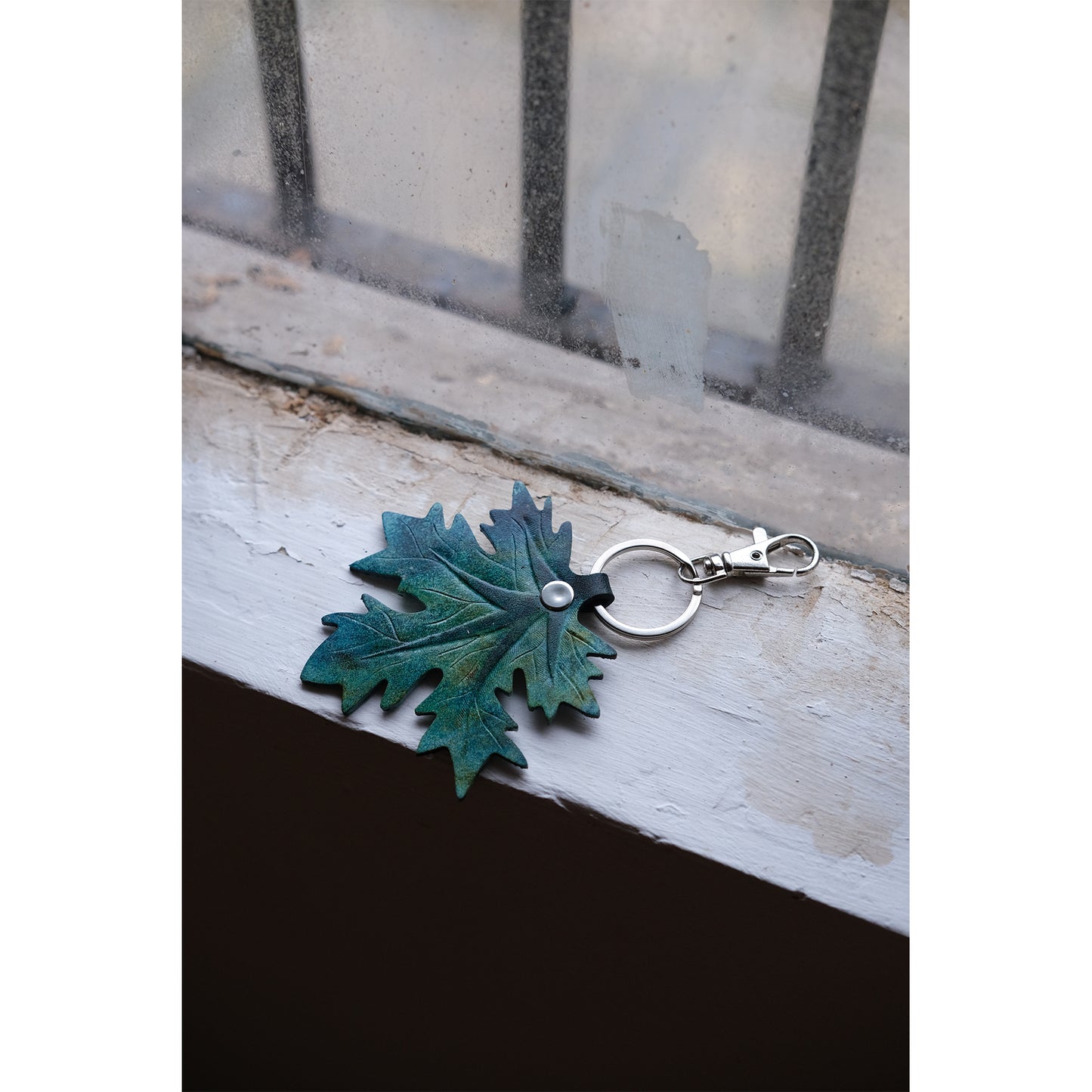 Handmade Leather Keyrings & Bag Charms - Unique Leaf Designs in the UK