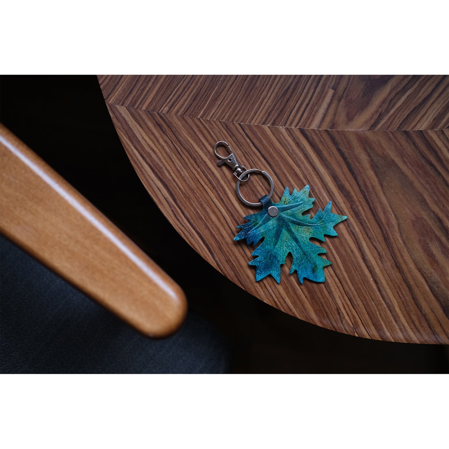 Handmade Leather Keyrings & Bag Charms - Unique Leaf Designs in the UK