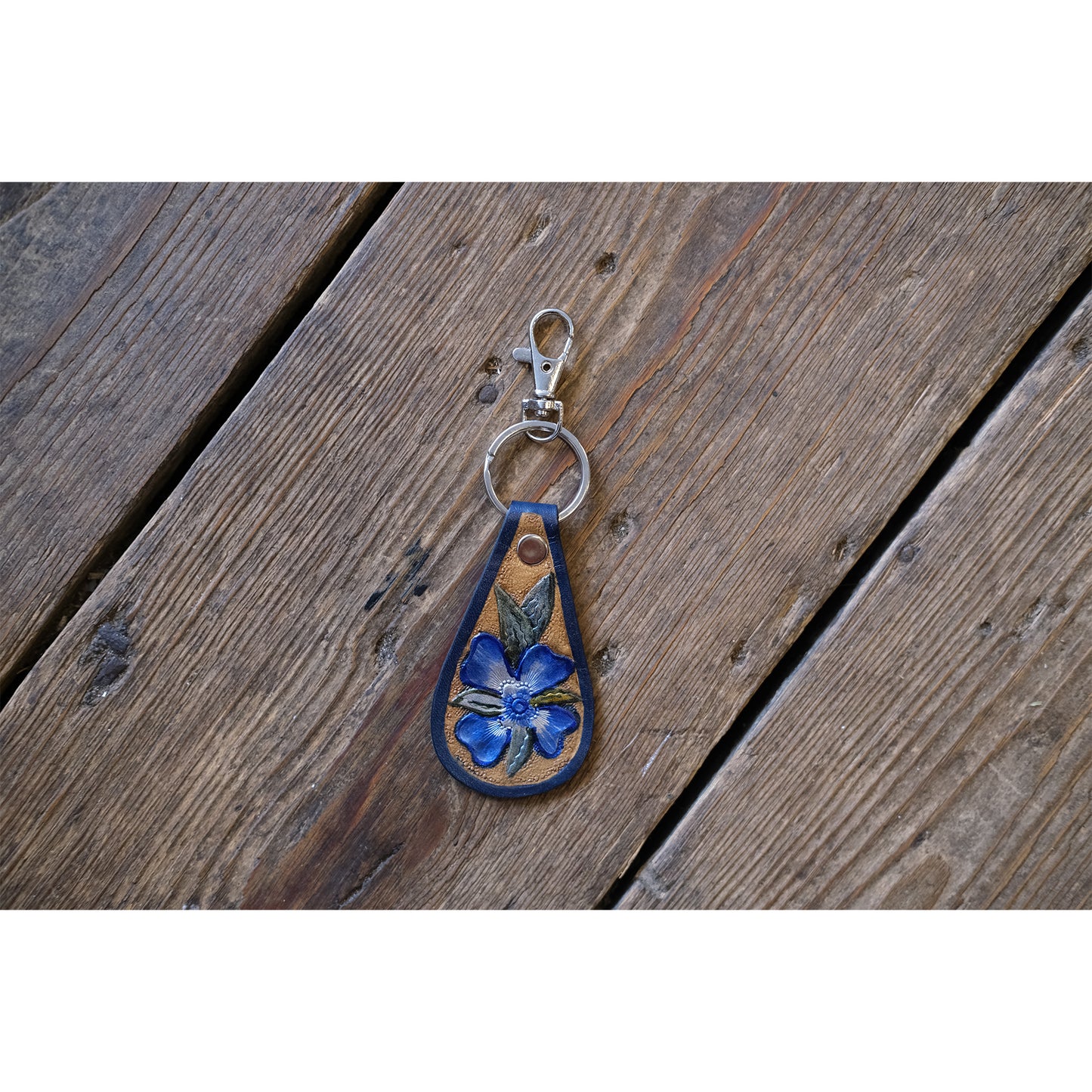 Handmade Leather Keyrings & Bag Charms - Unique Floral Designs in the UK